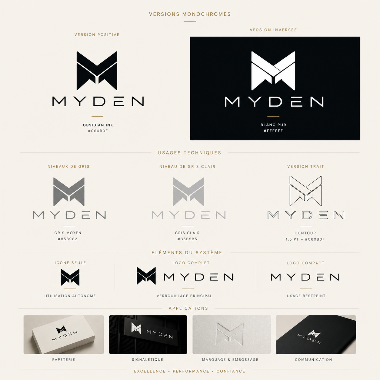 MYDEN versions monochromes